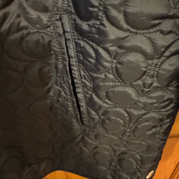 Quilted Coach black jacket tan interior size L women - Picture 4 of 7